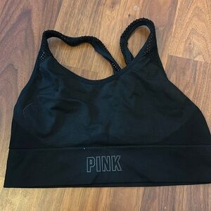 black victoria secret pink sports bra